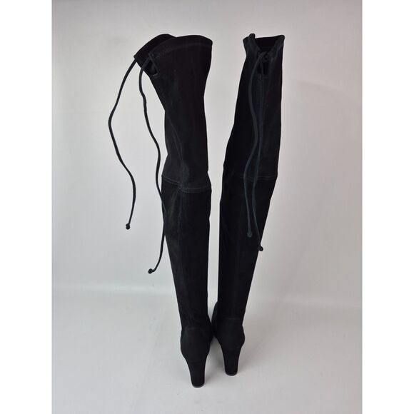Stuart Weitzman Women's Black Highland Heel Suede Over The Knee Boots Size 7 B - Picture 5 of 7
